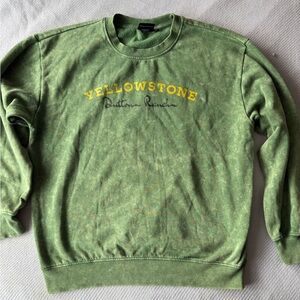 Green Yellowstone Crew Neck Sweater